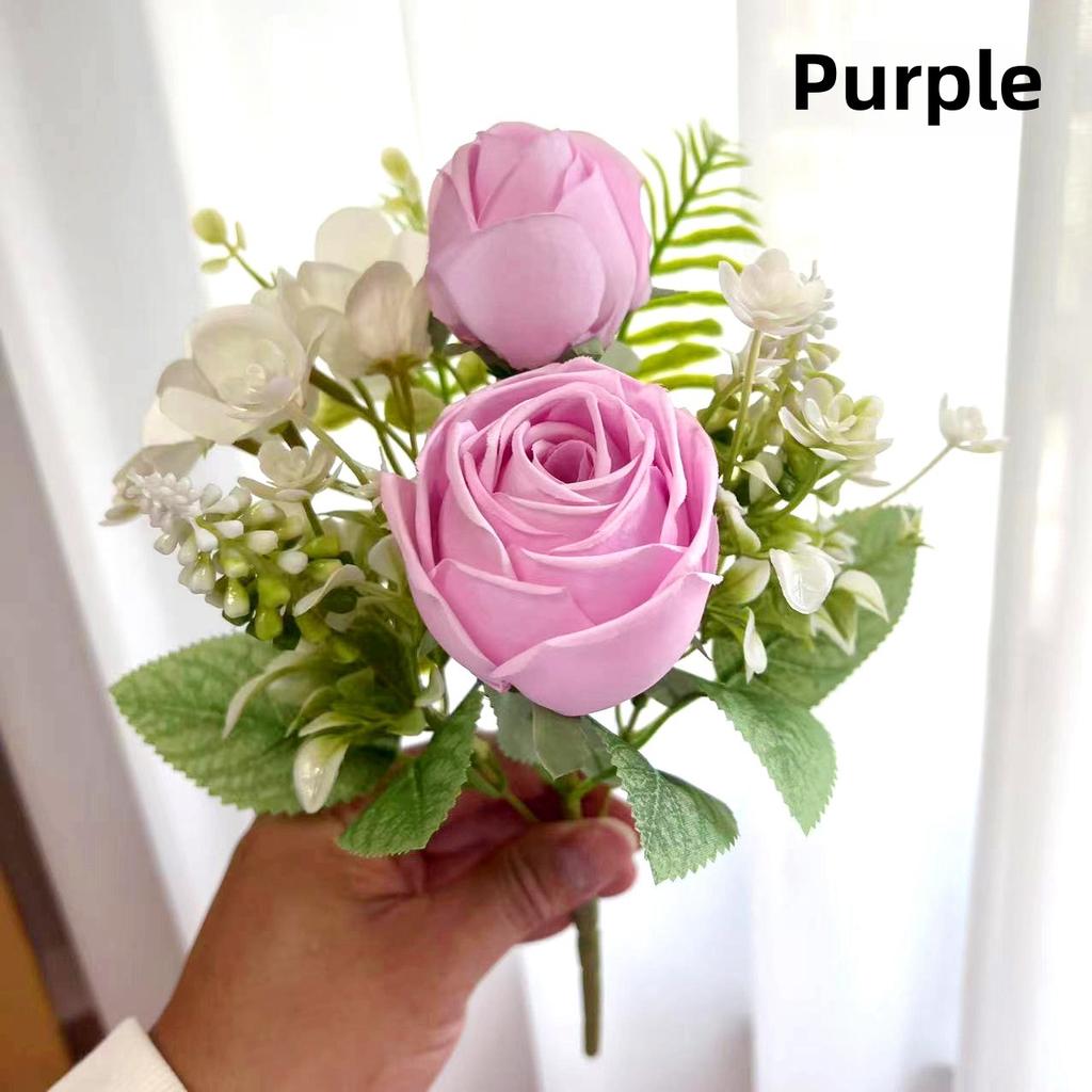 Nordic Simulation Flower 5-Forked Persian Grass Rose Fake Flower Decorate Wedding Venue with Floral Bouquets  Decorations Shooting Props