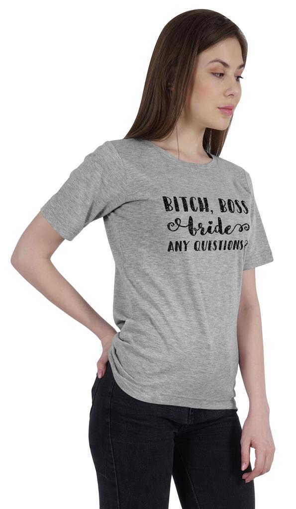 Inkdotpot Bitch,Boss Bride Any Question  Shirt Bride Bachelorette Party Shirts Bridal T-Shirt Wedding