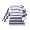 Miki New Boys' Pure Cotton Thin Long-Sleeve Striped T-Shirt Children's Three-Quarter Sleeve Girls' Clothing Summer Baby Top
