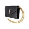 Saint Laurent Medium Matelassé Leather Wallet On Chain Nero Women Shoulder_bags Black 377828-BOW01-1000