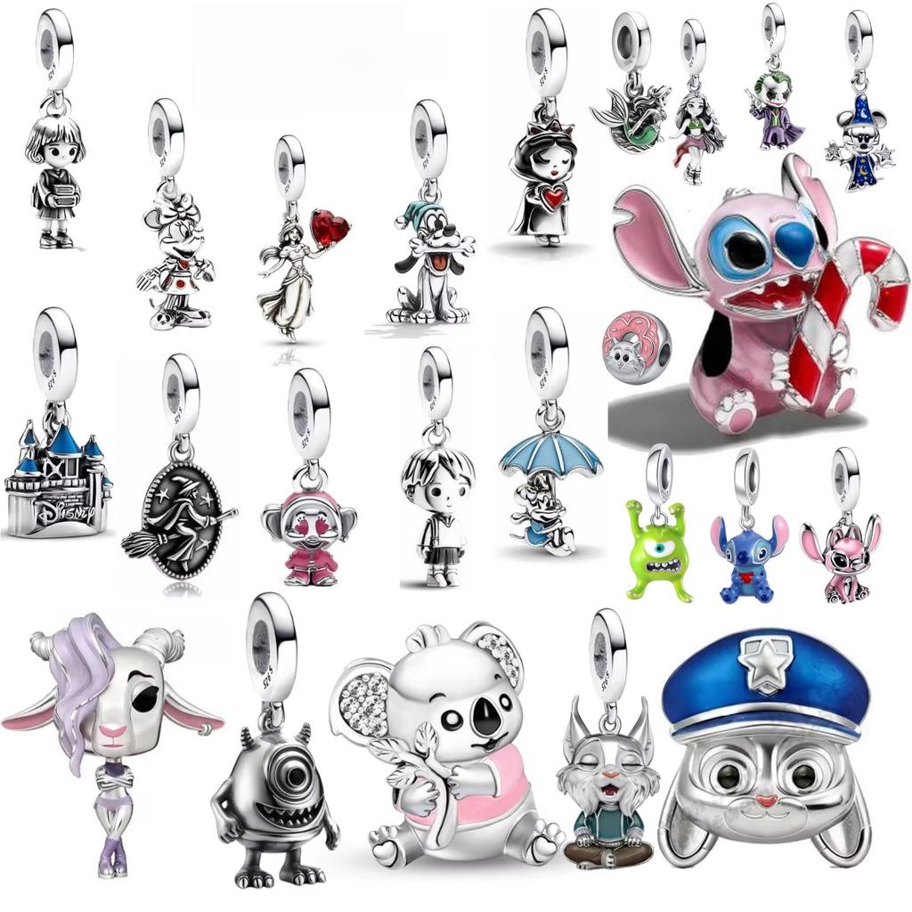 Fashionable 925 Silver Cartoon Beads Compatible with European Bracelet Koala Rabbit Mouse Princess Anime Beads DIY Jewelry Gift