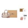 Coach Rowan 18 Brand Logo Detachable Shoulder Strap Boston Bag Women handbag Milk-Tea CW330-SVXCU