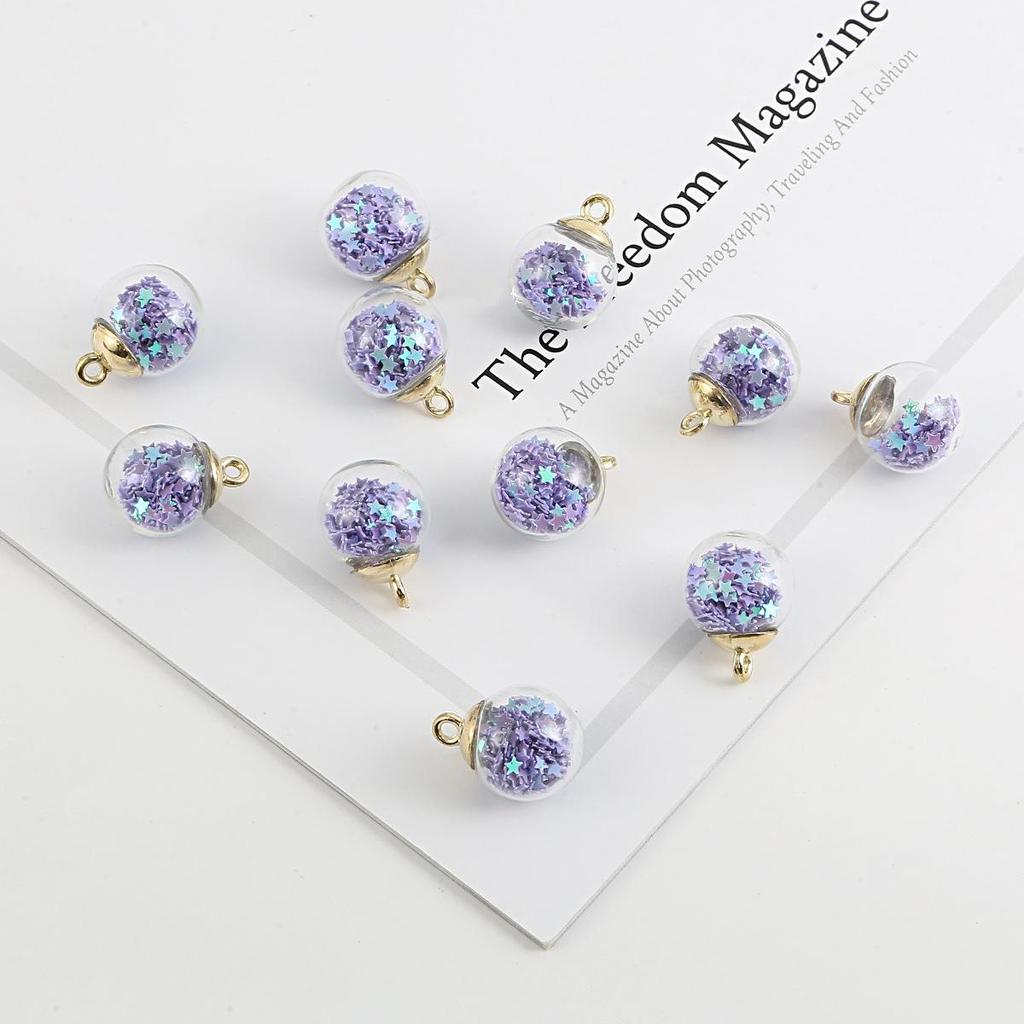 15mm Colorful Transparent Star Sequin Glass Beads for Handmade DIY Pendant