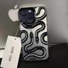 Pouzdro na telefon s motivem hada Černá mamba pro Apple iPhone 12 Pro Max/13/14/15/16/17, Barva: Stříbrná, Niche Design