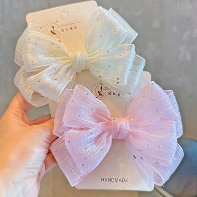 1 Stück Neue Prinzessin Koreanisch Silber Punkt Große Schleife Niedliche Mädchen Haarnadeln Kinder Kopfschmuck Haarspange Haarspangen Haarspangen Haaraccessoires