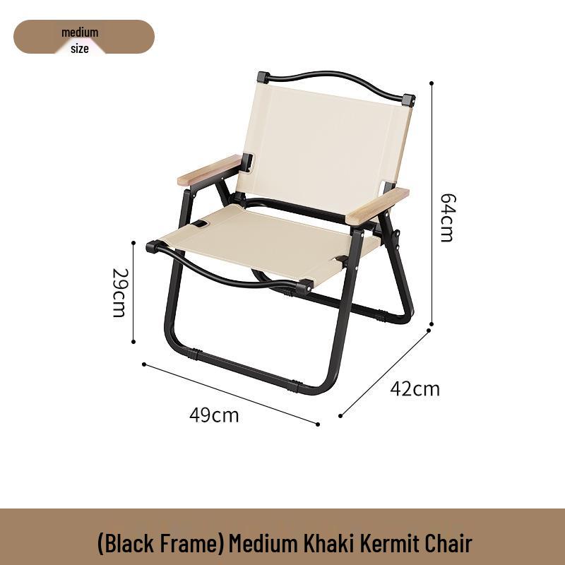Kermit Outdoor Folding Chair: Portable, Simple Backrest for Fishing, Camping, Beach, and Leisure