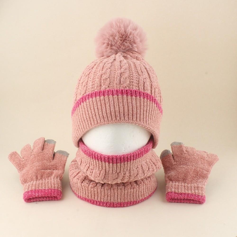 Knitted Winter Hat Scarf Gloves Thicken Toddler Winter Hat New Thickened Knitted Hat Outdoor Use