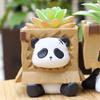 Sitting Panda Shaped Planter Vase Moulds Cements Mould Silicone Material for Hand-Making Succulent Plant Flowerpot Vase