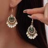 Minority Style Pearl Tassel Ear Hook Bohemian Diamond Flower Earrings Women's Light Luxury Temperament Earrings