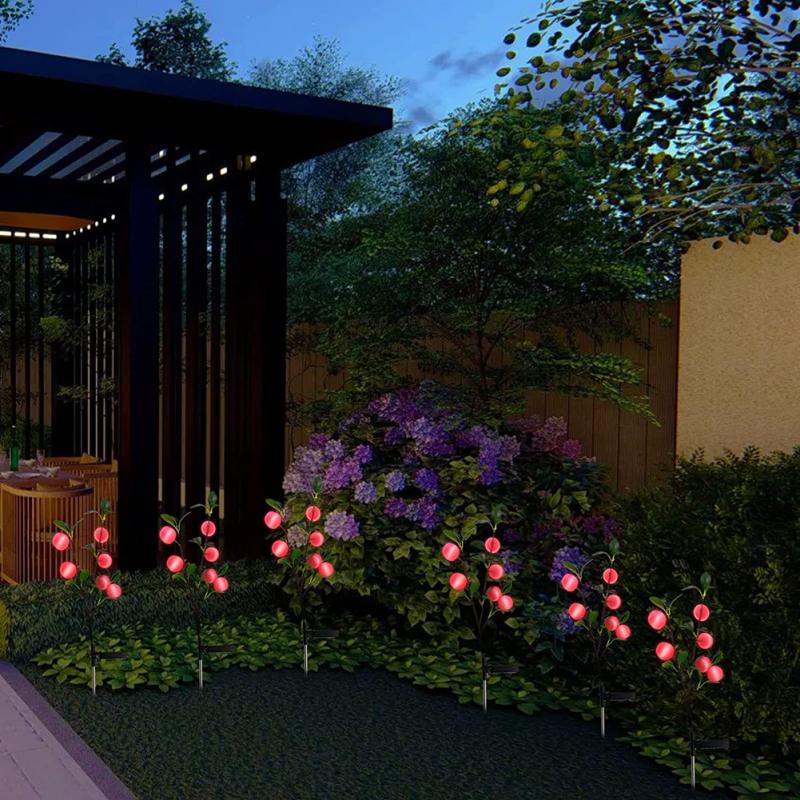 2pcs Led Solar Light Ip66 Waterproof Outdoor Landscape Lawn Lamp For Patio Yard Garden Decoration