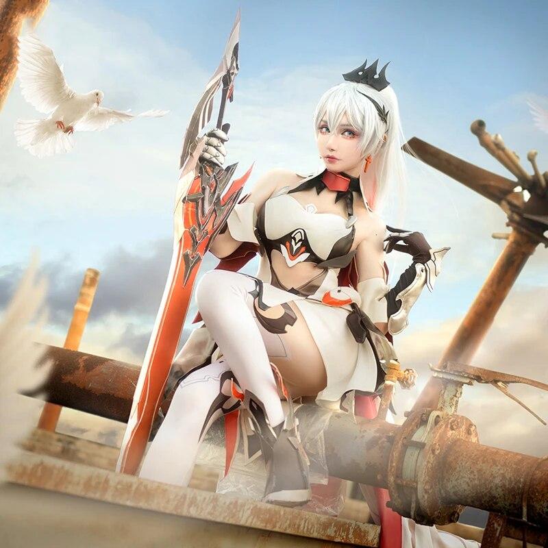 Anime Impact 3 Kiana Kaslana Game Suit Sexy Elegant Dress Uniform Cosplay Costume Halloween Women Outfit NEW
