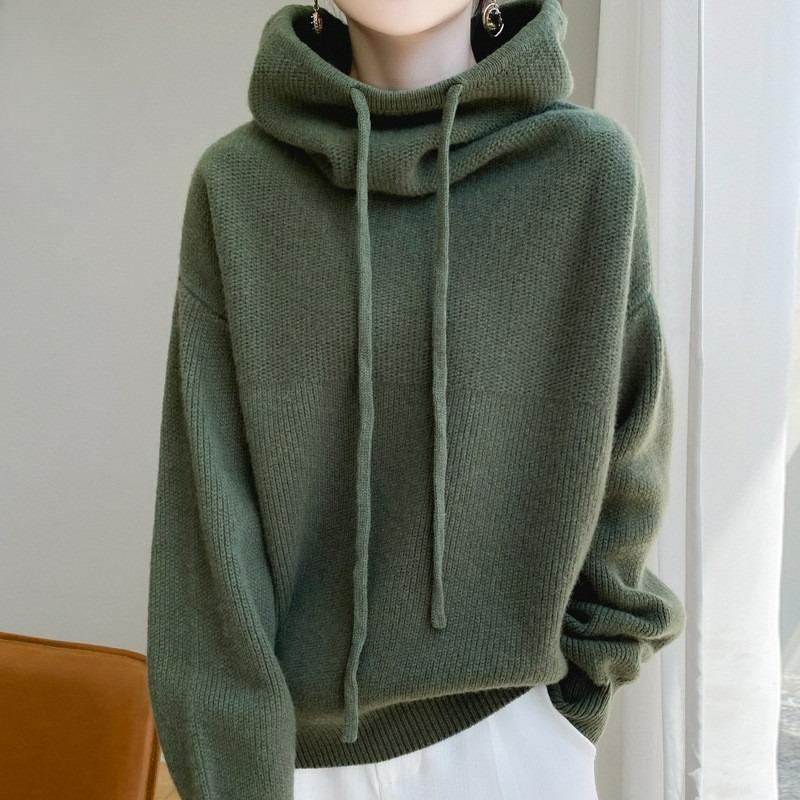 

Autumn and Winter Lazy Style All-match Long-sleeved Sweater Women Pile Collar Thick Sweater Women XS