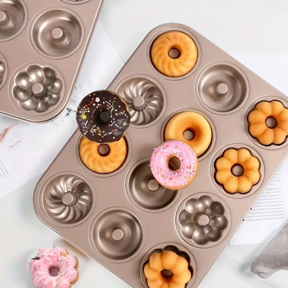Carbon Steel Cake Baking Tray Non-Stick Muffin Cakes Mold Donut Baking Mold  Dessert Making