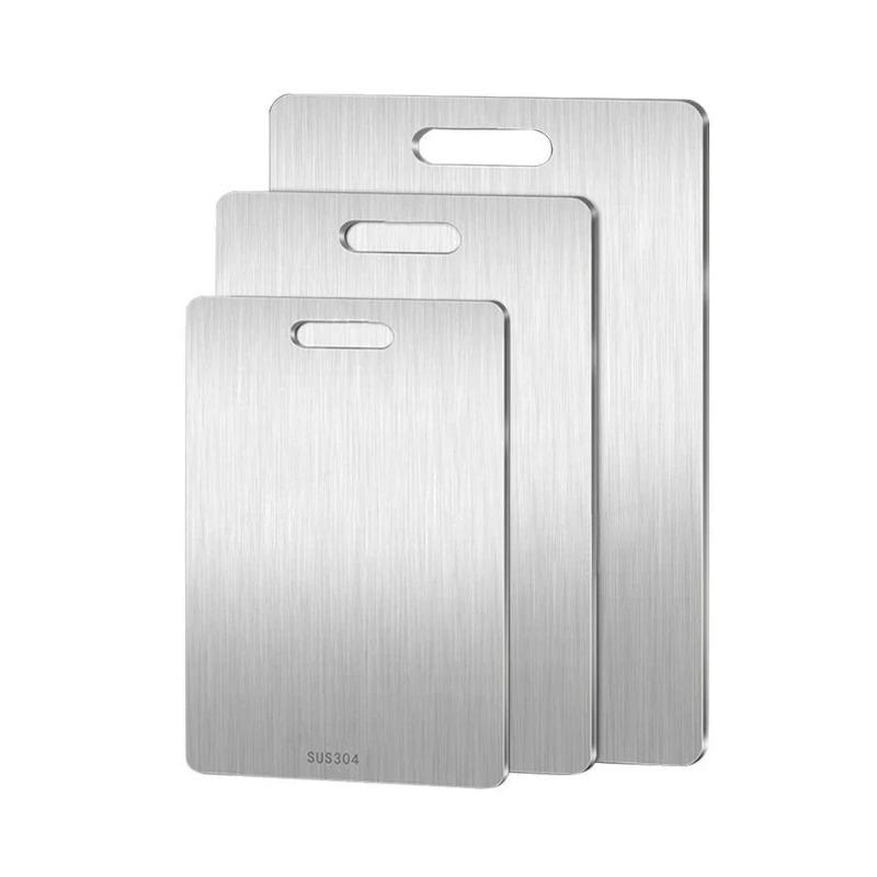Stainless Steel Cutting Board - Replaces Wood Chopping Boards, Hygienic & Durable Kitchen Upgrade with Double-Sided Non-Scratch