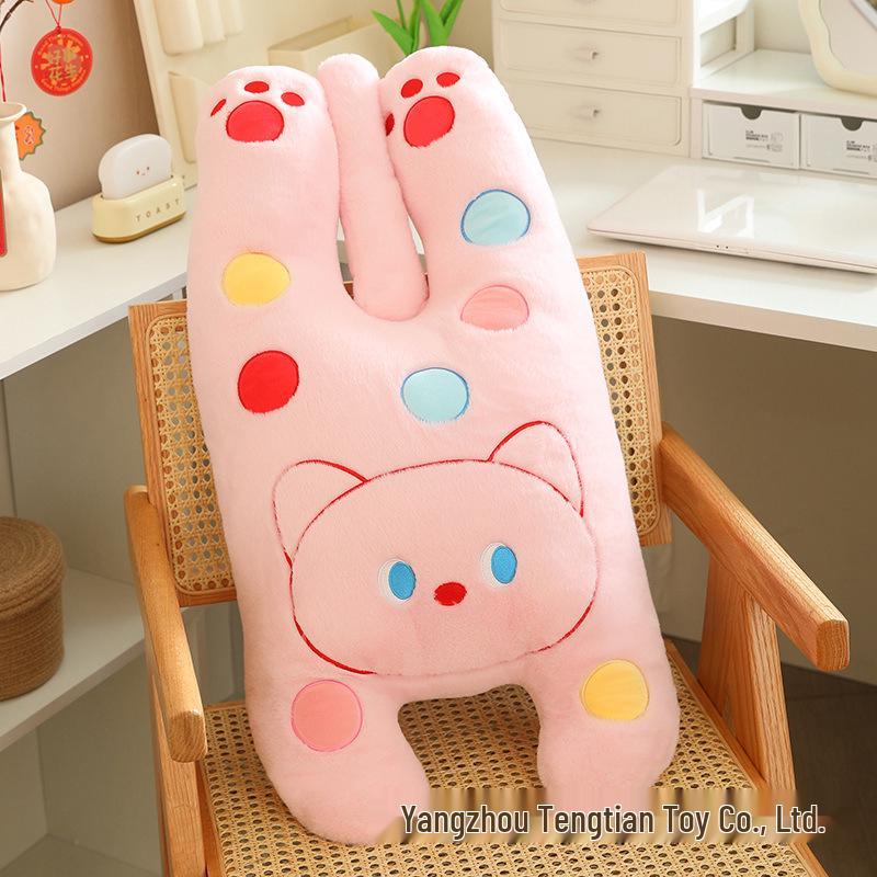 Süßes Polka-Dot-Katzen-Kuschelkissen Plüschtier