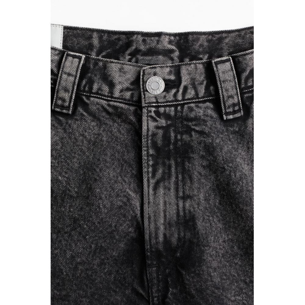 H M Baggy Cargo Jeans Dark deniM Grey