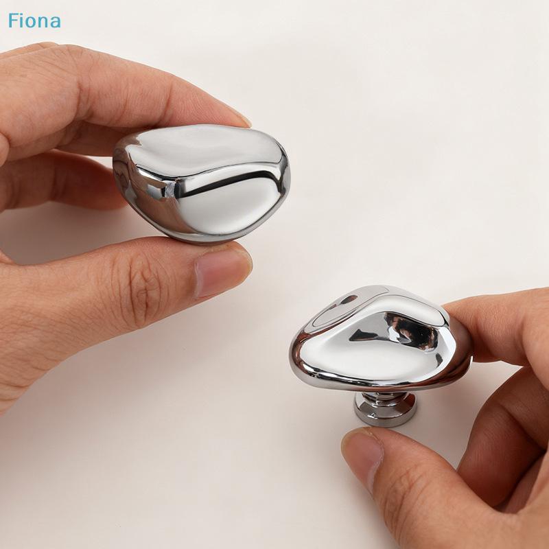 Trregular Pebble Shaped Chrome Door Knob,Modern Minimalist Passage Door Handle for Interior Doors