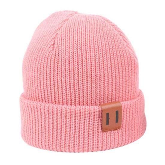 

Зимняя шапка для детей и взрослых, толстая вязаная эластичная ветрозащитная шапка, уютная морозостойкая однотонная шапка обычного размера, уличная шапка Kid розовый