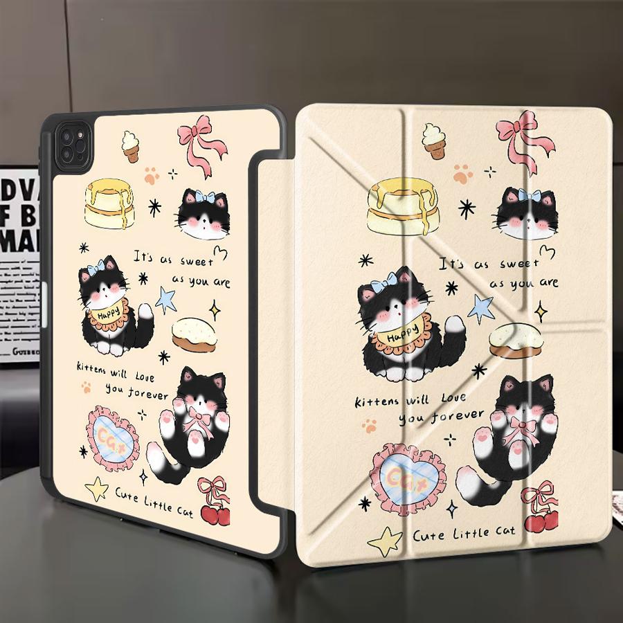 

Черный Чехол-Подставка Кот Чехол для Планшета Для iPad Mini 6 7 Pro 2025 Air 4 5 M3 M2 1 2 M4 11дюймов Pro 11-го 10-го 9-го 8-го 7-го 12.9дюймов iPad Mini 6 8.3
