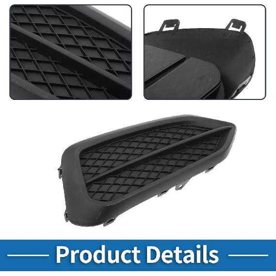 Fog Light Grill Front Lower Bumper Fog Light Cover Inserts No.71106TS8A51 for Honda Civic 2014-2015 Black ABS 1 Pc Front Right