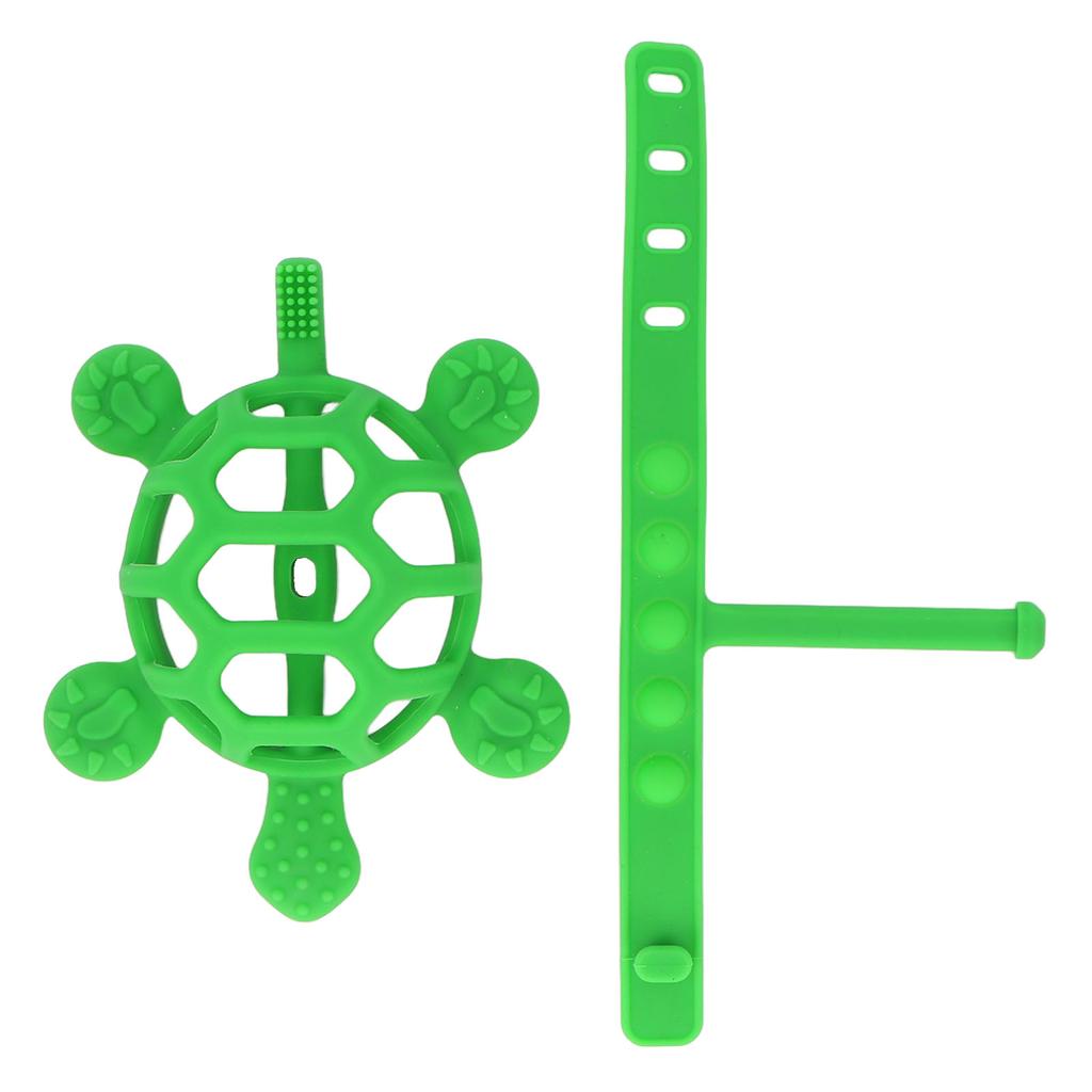 Baby Teething Toy Food Grade Silicone Anti Lost Buckle Teething Bracelet Tortoise Shape Hand Teether Toy