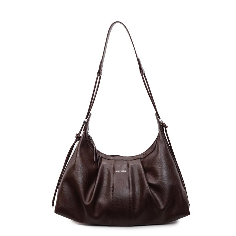 

2025 Spring Retro Style Small Crossbody Bags For Women Spicy Girl Vintage Leather Armpit Shoulder Bag кофейный