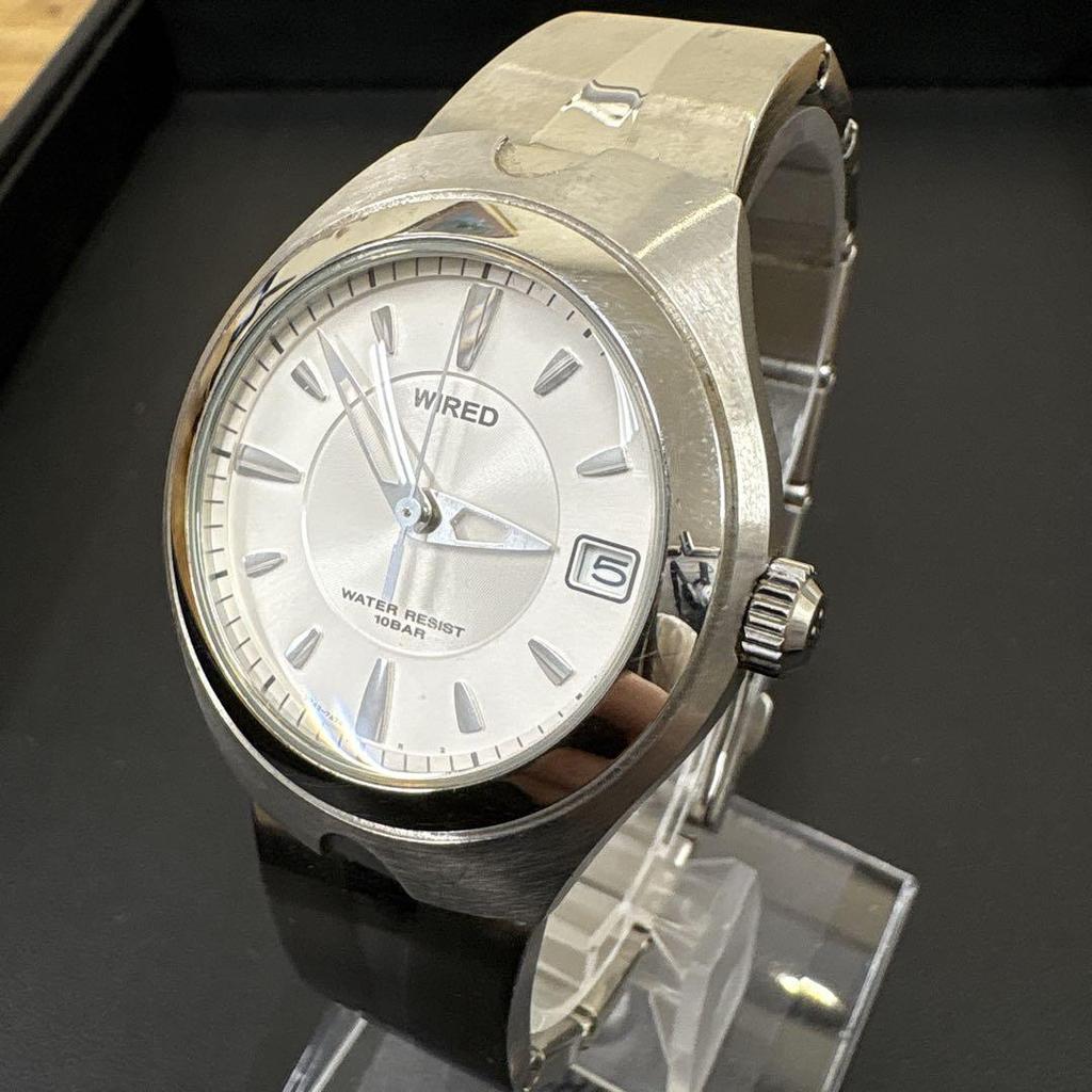 [USED] Unused Seiko Wired Stainless Steel QZ White Dial V742-7A70 ALBA