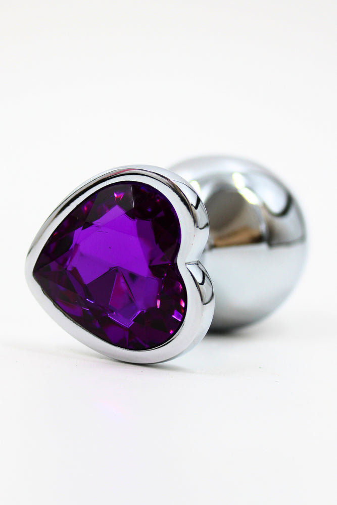 Aluminum Butt Plug Purple Heart Jewel Medium Ry 014 Pure