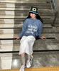 BLOND9 Slogan Round Knit Sweater_Alice Blue (Type B)