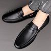 Rutschfeste Bootsschuhe Echtes Leder Herren Slipper Einfacher Mokassin Slip-on Weiche Flats Bequeme Handgefertigte Herren Fahrschuhe