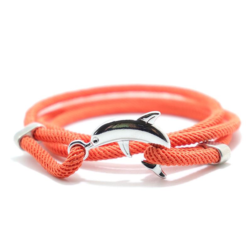 New Dolphin Bracelet Men 4mm Nylon Cord Chain Braclet Homme Bohemia Woven Adjustable Braslet Beach Leisure Accessories Pulseira