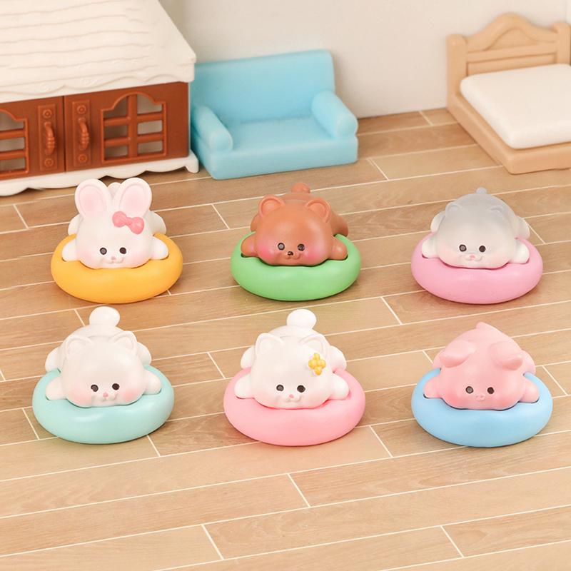 Mini Cute Resin Cat Dog Pig Rabbit Animal Doll Model Desktop Ornament Cartoon Figures Fairy Garden Decoration Accessories