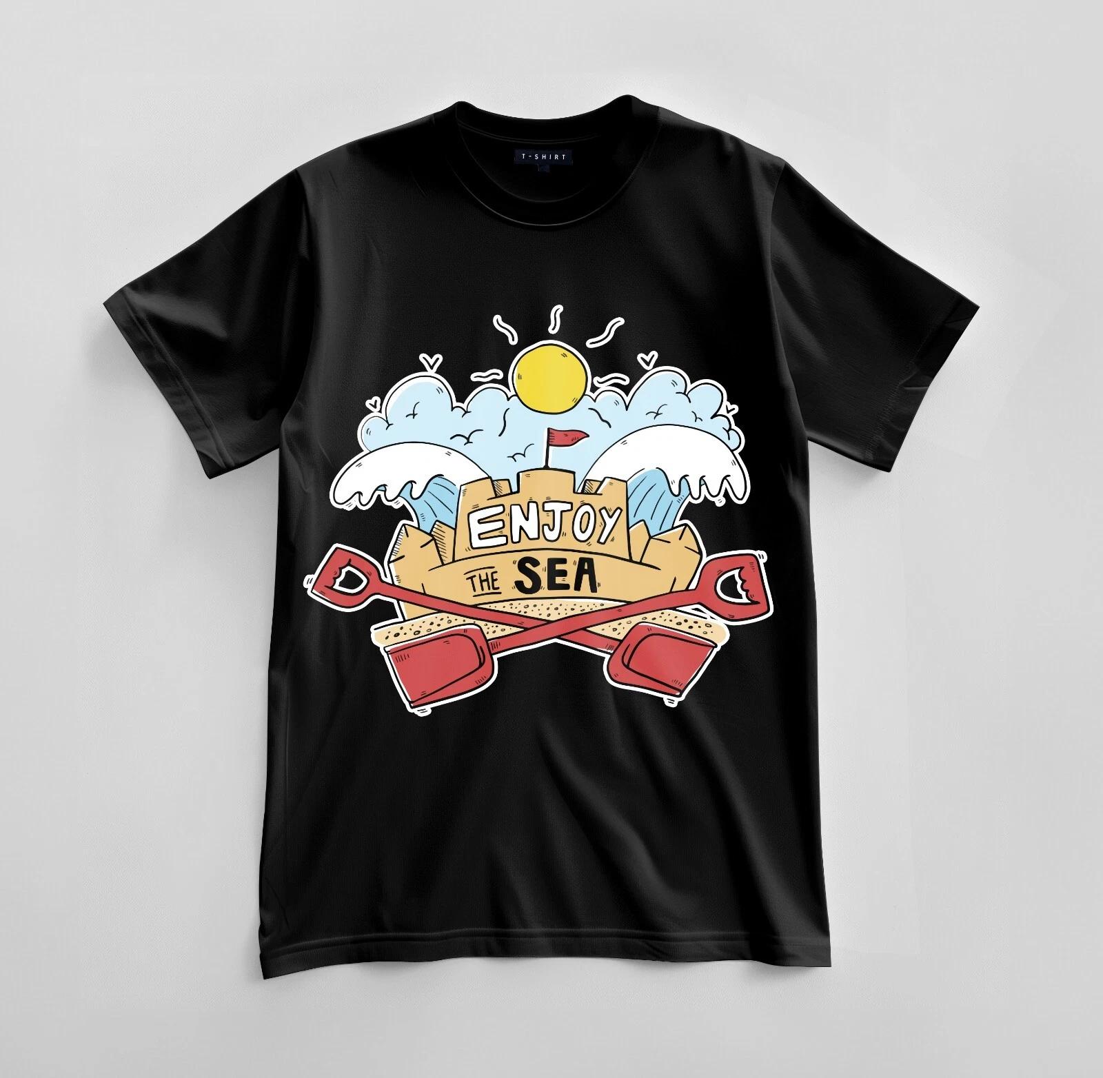 

Custom Enjoy the Sea Graphic T-shirt Design Unisex Jersey Short Sleeve Tee 2XL