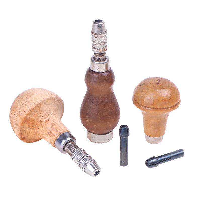 Jewelry Craft Handle Pin Vise Vice Wooden Handle With Chuck Wrapping Drill Tool
