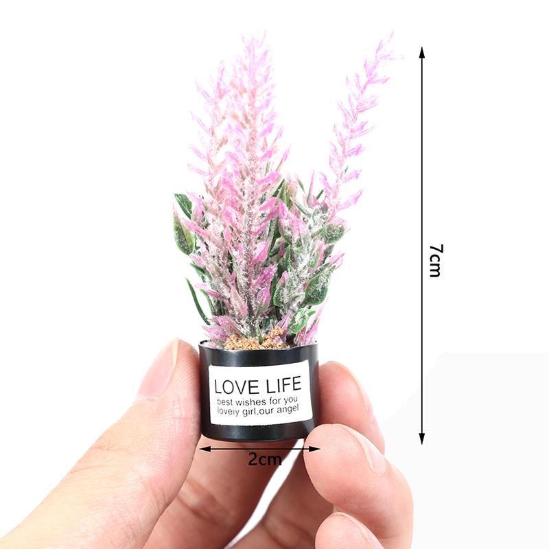 1:12 Miniaturowy Żelazko Domku dla Lalek Doniczka z Rośliną Doniczkową Lawendą Dekoracja Domu Ogrodu