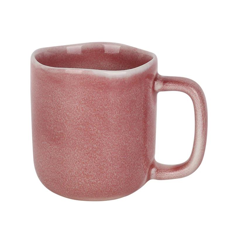 Shunxiang Ceramic Coffee Mugs with Handle Ceramic Glaze Solid Color Mug Irregular Cup Mouth Home Breakfast Oat Water Cup Gifts