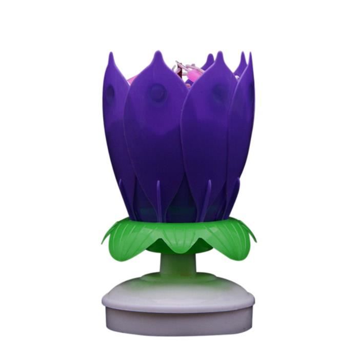 

Birthday Candle - Lotus - Rotating Music - Purple - Party Decoration - Child