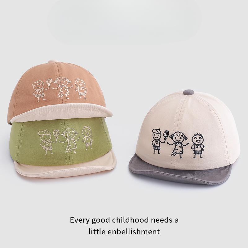 Czapka dla niemowlaka Wiosna i Jesień Cienka Wersja Koreańska Czapka z blokami kolorów Chłopiec i Dziewczynka Ochrona przed słońcem dla niemowlaka Mała Miesięczna Czapka Baseballowa
