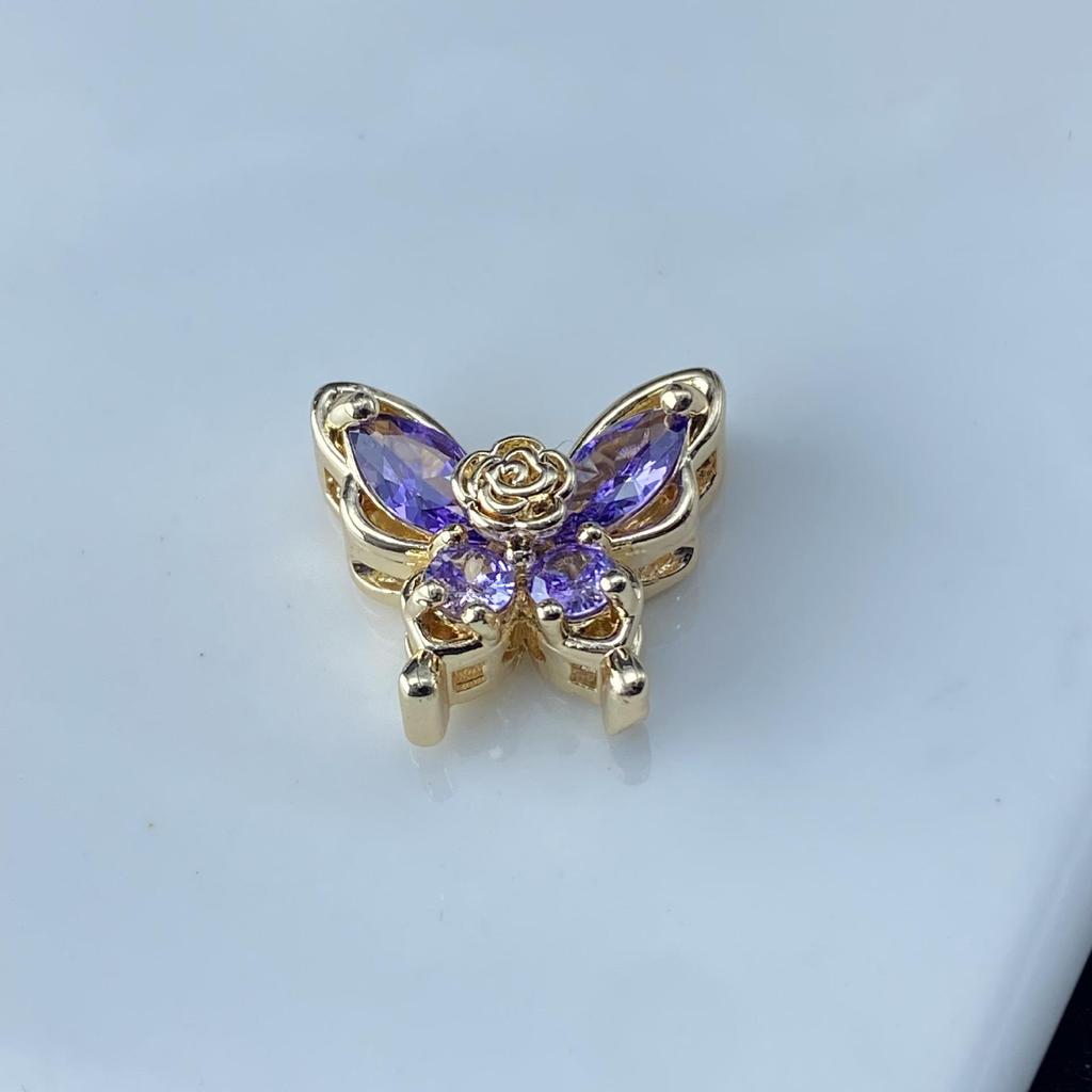 Charming Butterfly Zircon DIY Jewelry Spacer Beads - Handcrafted, Color-Preserving Crystal Accessories