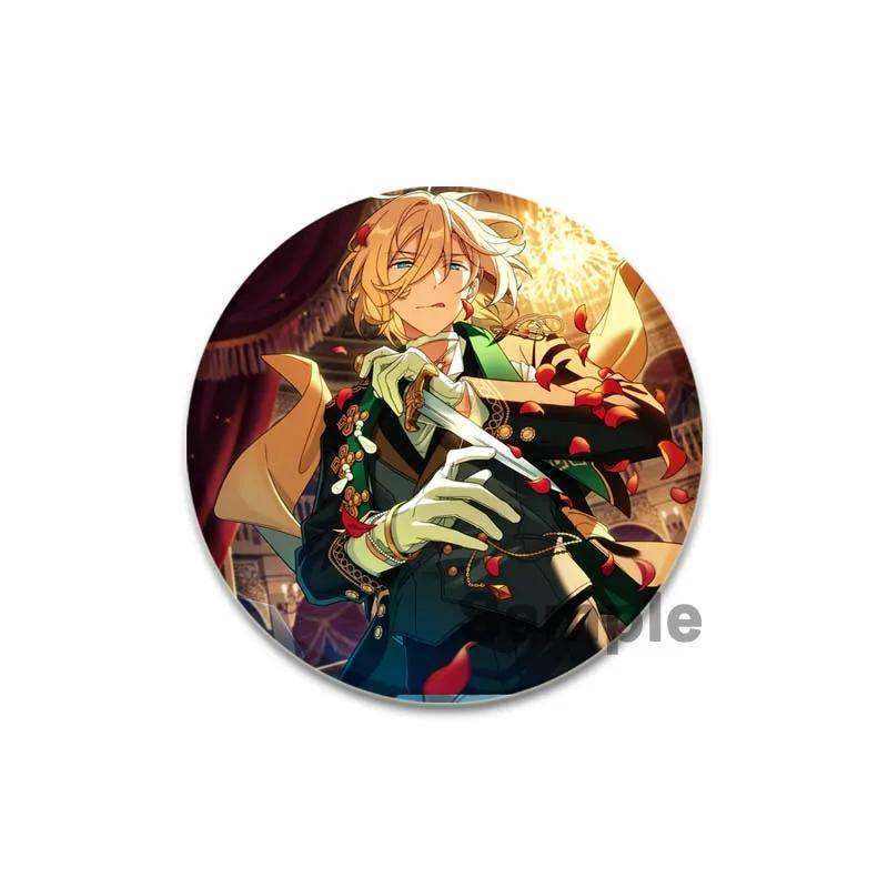 32/44/58mm Ensemble Stars Idol Round Brooch Cartoon Cosplay Badge Icons Lapel Pins for Backpack Gifts Eichi Tenshouin