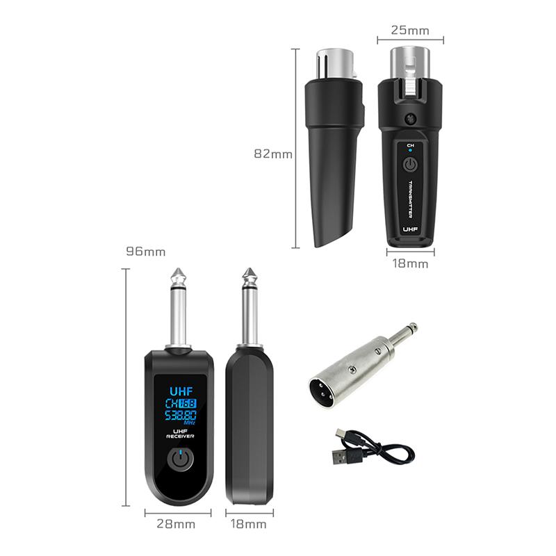 Wireless Microphone Transmitter Receiver System 2.4G Xlr Adapter System For Dynamic Microphone Guitar Audio Mixer Pa System