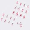 Ice-Transparent Nude Cow Print Love Heart False Nails - Waterproof, Removable, and Ready-to-Wear Nail Art Stickers.