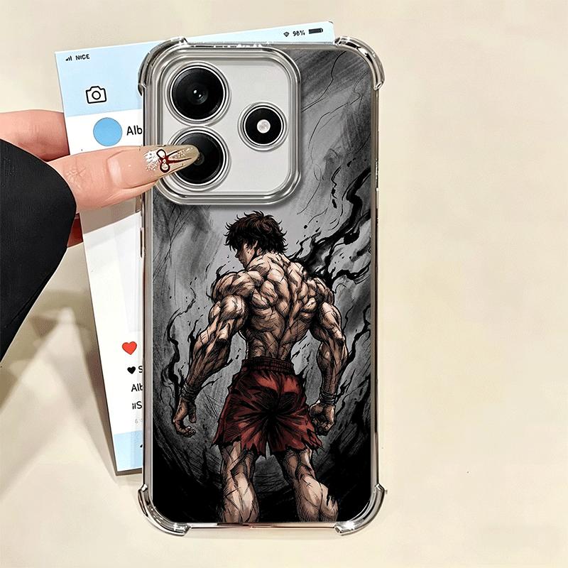 Baki the Grappler Anime Plating Phone Case For Xiaomi Redmi Note 14 15 Pro Plus 13 12 11 11S 11T 10 9S 9 5G Anti-Fall Airabag Co