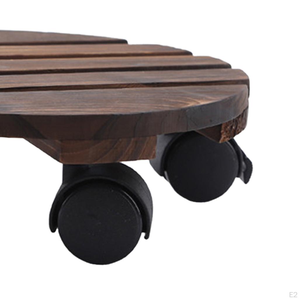 Caddy Rolling Pot Holder Round Flowerpot Cart with Locking Wheels