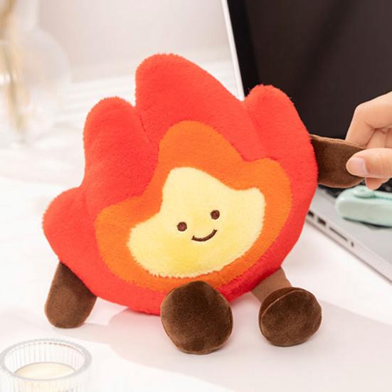 Flame Plush Toy for Kids Smiling Flame Character Pillow Soft Stuffed Toy Playtime Flame Plushie Children's Birthday Gifts