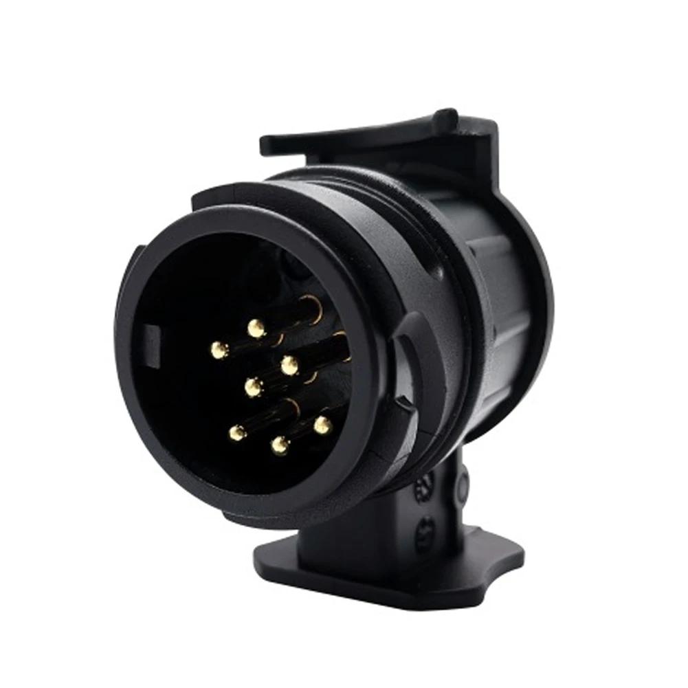 

13 To 7 Pin Plug Adapter Trailer Connector 12V Towbar Towing Plugs Socket Adapter Protect Connections RV Van Trailer Accessories чорний