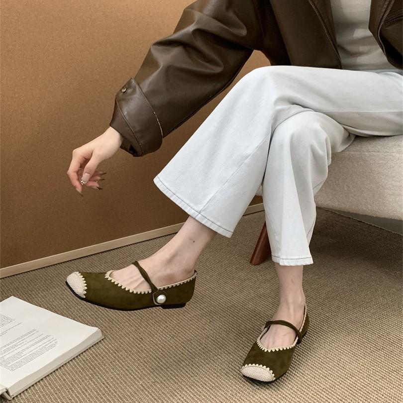 Retro niche round head Mary Jane shoes women's single shoes 2025 new light mouth gentle evening ballet shoes ladyshoes