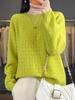 Women's Pure Wool Slimming Loose Fit Hollow Round Neck Sweater: Autumn/Winter Knit Pullover