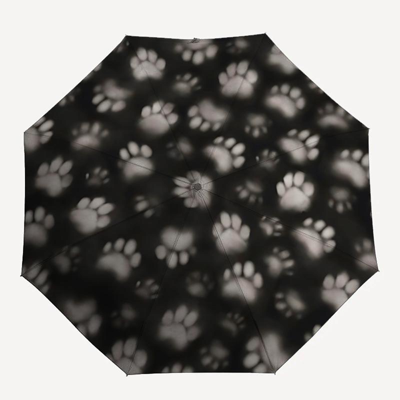 

1pc Paw Prints Automatic Open/Close Umbrella with Windproof, 8-Rib Sturdy Canopy, , Outdoor Accessory, Ideal for Gifts yy251117082