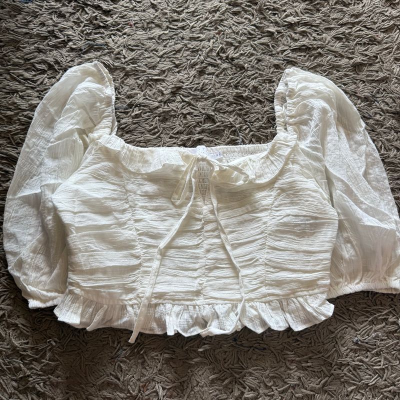 

Niche Design Puff Sleeve Shirt Women s Summer New Arrival French Style Retro Elegant Short Tops Figure L